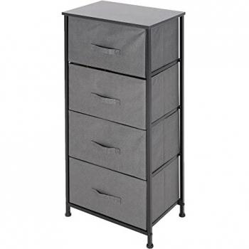 ML-DESIGN Kommode Schubladenschrank Schrank Kleideraufbewahrung Sideboards Schubladenbox (1 St), Stoff 4 Schubladen 45x30x94cm Grau Schwarzes Metall-Regal/MDF-Platte