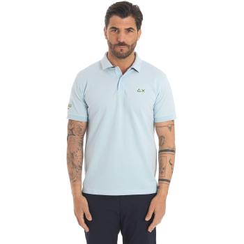 Polo Sun68 Azzurro Logo Piccolo Uomo