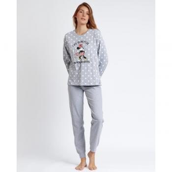 Set Pigiama Mini con Stampa a Pois, Lunga, Grigio