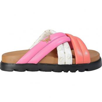 MCM 038 Female Cross‑Sandal with Lamb Leather Monogram