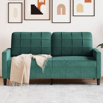 VIDAXL Divano Verde Scuro a 2 Posti 140 cm in Velluto