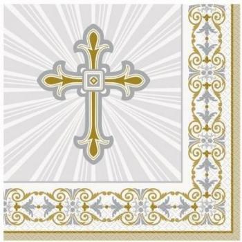 Servilletas Decorativas de Bautizo con Diseño Especial (Paquete de 16)