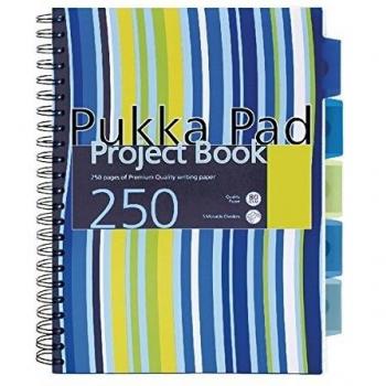 Pukka Pad, A4 Stripes Project Book (PACK OF 3) A4 250 Pages 80GSM PROBA4