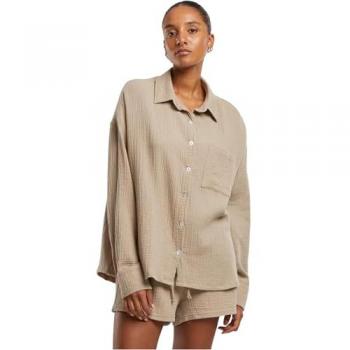 Urban Classics Ladies’ Oversized Cotton Blouse – Beige S