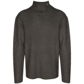 Emporio Armani Olivfarbener Strickpullover mit Stehkragen, Größe M
