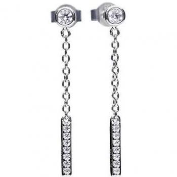 Pendientes de Mujer DIAMONFIRE 3cm con Circonitas