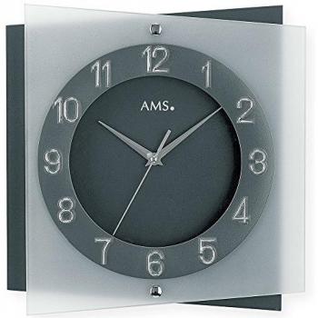 Wanduhr AMS W9323 grau (anthrazit), 31 cm x 31 cm