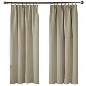 Deconovo Verdunkelungsvorhang Dicke Gardinen 138x117cm Hellbeige 2er Set