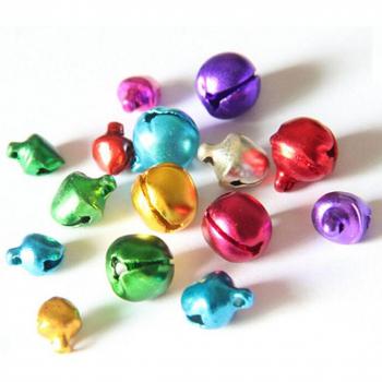 Lovely 100Pcs 6/8/10mm Colorful Jingle Bells for Christmas
