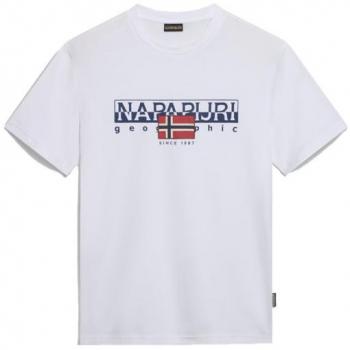 Tee-shirt Napapijri Aylmer S Blanc 100% Coton