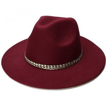 Sombrero Retro para Niño en Lana 100% con Ala Ancha, Estilo Jazz Panamá, Color Champán (Tamaño Ajustable 54cm)