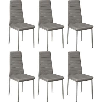 Sedia da pranzo contemporanea 6 pezzi linee grigio