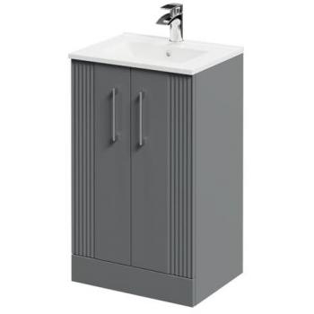 Wholesale Domestic 500mm Satin Grey Floor Standing Vanity with Basin