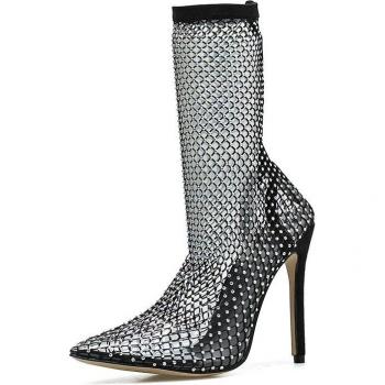 Zapatos de Tacón Alto con Detalles Brillantes