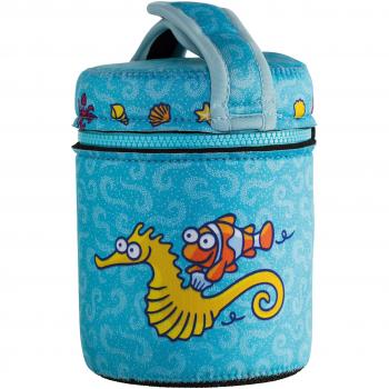 Sistema isolante alimenti Laken Kukuxumusu, acciaio inossidabile e neoprene da 1 litro + 2 sottoceste PP, colore azul caballito