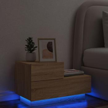 Tavolino Letto a Cassetti in Rovere con Luce LED
