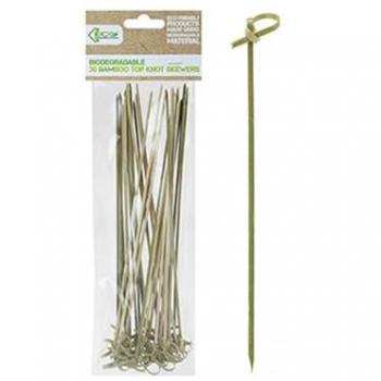 SustainBite Bamboo Top Knot Skewers (30 pcs, 25 cm)