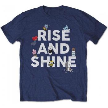 BT21 Unisex-Erwachsene Rise And Shine Baumwoll-T-Shirt S navy blau