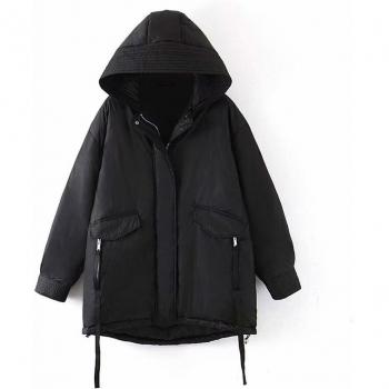 Aachoe Women's Zippered Black Winter Parka