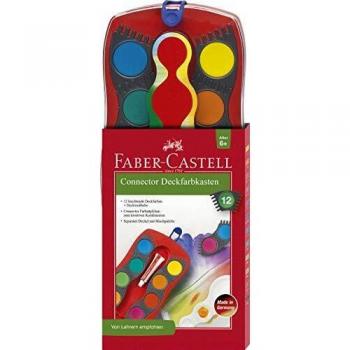 FABER-CASTELL Connector Farbkasten 12 Farben rot