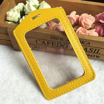 Porte-cartes scolaire en cuir PU avec étiquette et index