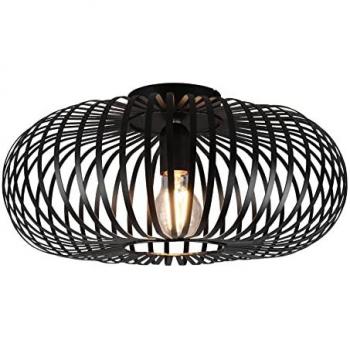 Plafoniera Ellittica Metallica Nera Johann Ø40 cm Trio Lighting