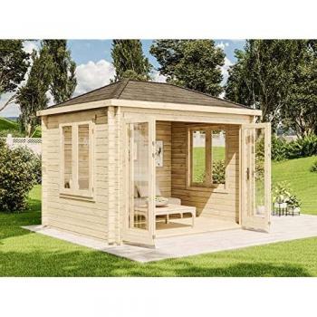 Alpholz Abri de jardin Summertime-40 3x3m avec grande porte-fenêtre 10m²