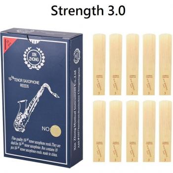 Normal Tenor Saxophone Reeds (10-Pack, 10-Bb, Strength 2.0/2.5/3.0 for Students)