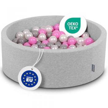 Kiddymoon Arena de Juegos 90x30 cm – 300 bolas ∅ 7 cm, Color Gris Perla