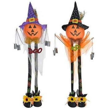 Decoración de Halloween en Organza Poliéster Calabaza DKD Home Decor (50 x 92 cm) (2 pcs)