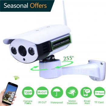Outdoor Wireless 720p HD 1MP Bullet Surveillance Camera with Mic & 32GB SD Slot