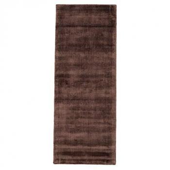 Soft Dark Brown Viscose Silky Rug Runner 60 x 180cm