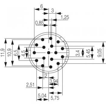 SAI‑M23‑BE‑17‑F Compact Socket Insert for 17‑Position Connector