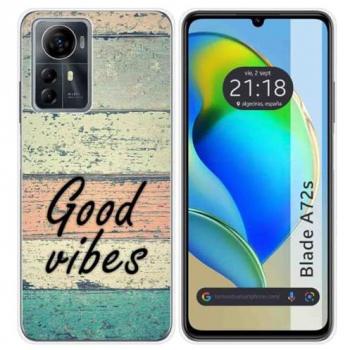 Funda de Silicona para Zte Blade A72s con Diseño de Madera 01 y Dibujos