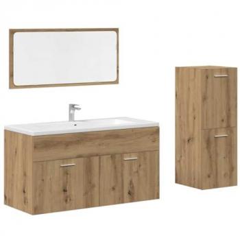 Kit de Móveis de Casa de Banho em Madeira de Carvalho