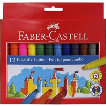FABER ROTULADOR FABER CASTEL JUMBO 12 COLORES SURTIDOS SIN COLECCION 15x175x173 Cms