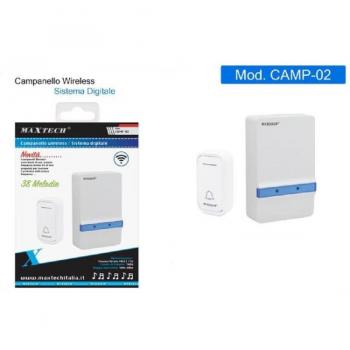 Campanello LED 80 m Raggie – Batterie intégrée, sans fil, compatible Maxtech Camp‑02