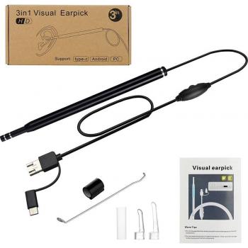 Visual Ear Cleaning Tool with 5.5mm Camera and Adjustable Lights