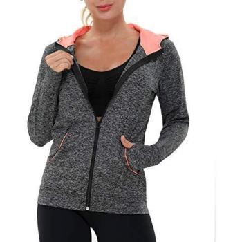 Damen-Lauftraining Jacke AMZSPORT – Langarm, Sport-Tasche – Schwarz L