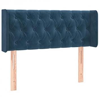VidaXL Kopfteil Dunkelblau mit LED-Beleuchtung 103x16x78/88 cm