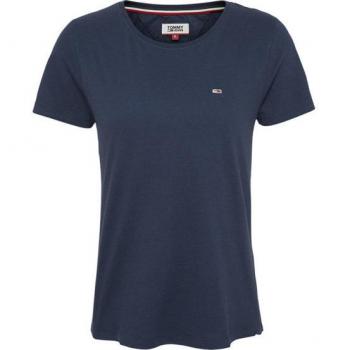 Tommy Jeans Damen T-Shirt Soft Jersey Dunkelblau Größe L