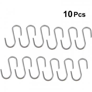 Heavy Duty S Hooks for Kitchen and Closet Use, 10 Pack