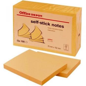 Office Depot, Haftnotiz, Haftnotizen 102 mm x 76 mm Gelb (76 x 102 mm)