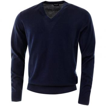Merinowolle Herren Pullover Agon – V‑Ausschnitt, Marine 56/2XL