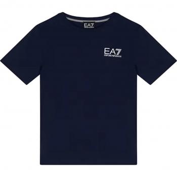 T-shirt bambino EA7 Emporio Armani blu navy in cotone