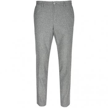 BOSS Slim Fit Anzughose mit Bügelfalten grau 52