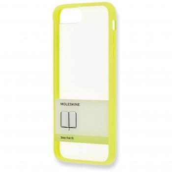 Custodia in Vetro Temperato Moleskine per iPhone Plus con Quaderno Appunti e Fascia, Colore Giallo Paglierino