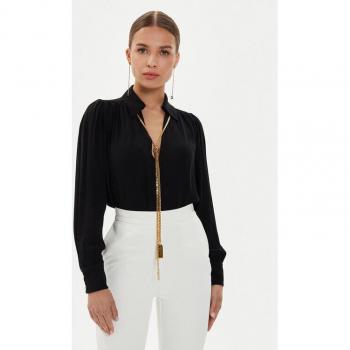 Elisabetta Franchi Elegante Bluse Schwarz