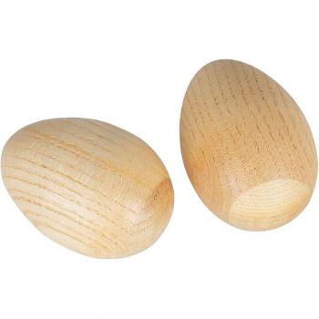 Oeufs de percussions en bois – maracas rouges 2‑pièces