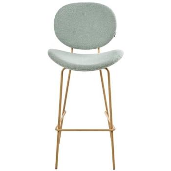 Paire de Chaises de Bar Luana Bouclé Vert Clair